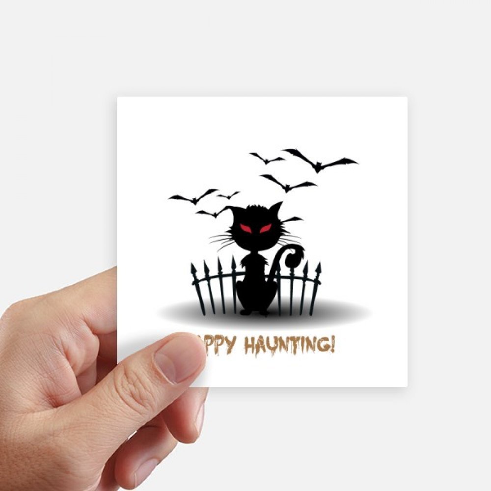 Sticker carré Halloween chat multicolore pour personnaliser votre valise de voyage