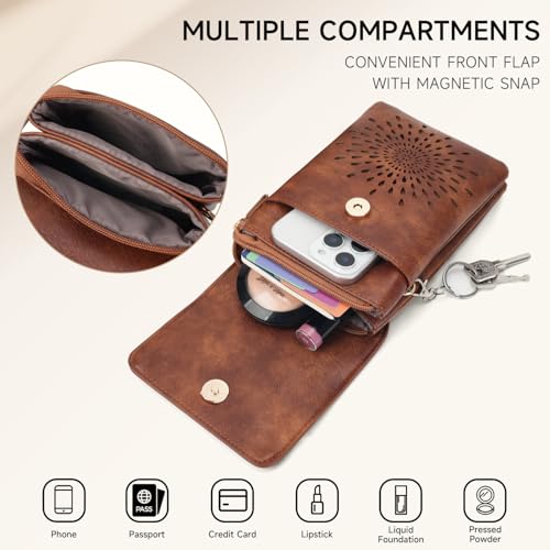 APHISON Small Crossbody Bags for Women Trendy, Leather Phone Wallet Purses Handbags Card Slots with Adjustable Strap3
