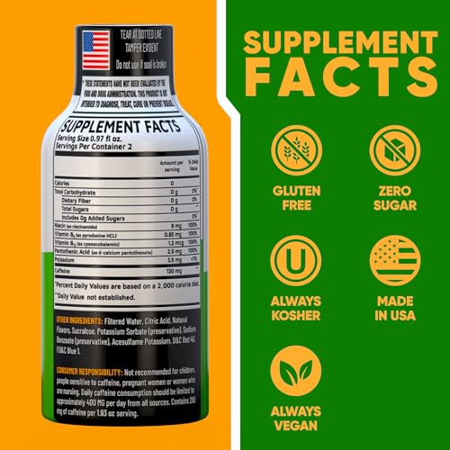 Image of B12 Mixed Berry Extra Strength Energy Shot 10 pk - 260mg Natural Caffeine B12 B6 - Energy & Vitality Support - 2 Servings Sugar Free Zero Calorie Green Tea B-Vitamins Electrolytes Vegan - 1.93 fl oz