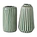 Produktbild CasaJame 2 Deko Struktur Vasen Sortiert H15cm D8,5cm grün Steingut