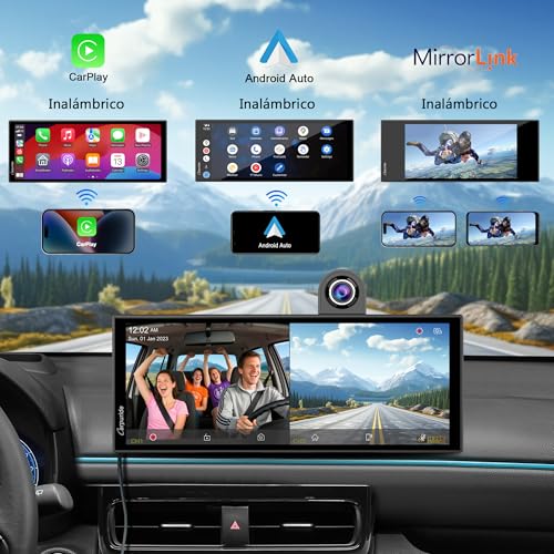 Android Auto inalámbrico y Carplay portátil Carpuride W125A con cámara de salpicadero y GPS 2