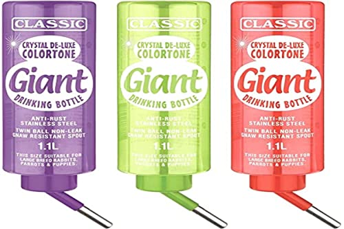 Caldex Classic Crystal Deluxe Colortone - Botella gigante (1,1 litros (3 unidades), color rojo, lima y morado Cover