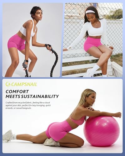 Image of CAMPSNAIL Workout Biker Shorts Women - 3 inch /5 inch /8 inch High Waisted Tummy Control Spandex Booty Volleyball Shorts for Yoga Dance