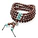 Top Plaza Unisex 108 Natural Wood 6mm 8mm Beads Bracelet Meditation Buddhist Rosary Mala Necklace (6mm Cat's eye Sandalwood #1)