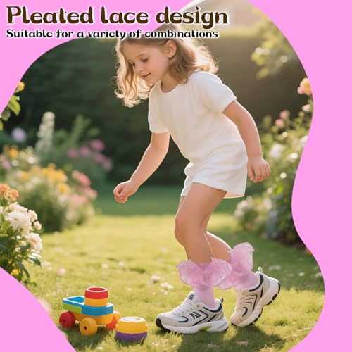 Girls White Ruffle Socks Toddler Girl Frilly Lace Dress Ruffles Fold Over Cuff Sock Comfortable Cotton Socks3