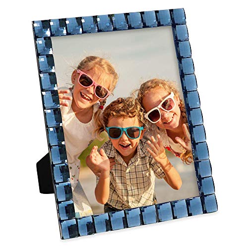 Isaac Jacobs Bilderrahmen mit Schmucksteinen, dekorativ, funkelnd, Foto-Display und Heimdekoration, 20,3 x 25,4 cm, Marineblau – Ansicht 5