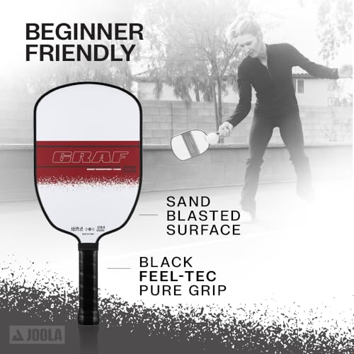 JOOLA GRAF CHAMPION 12mm Pickleball Paddle - Sandblasted Pickleball Racket Surface Increases Spin & Control - Agassi Shape with Extended Sweet Spot - UPA-A Certified - USAP Approved - NFC Chip Enabled - image 5