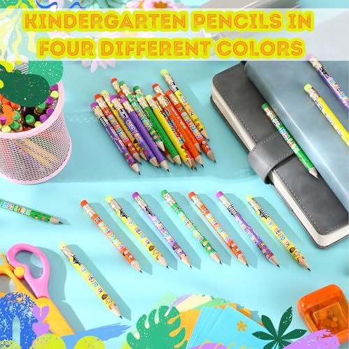 Spakon 72 Pcs Kindergarten Pencils Golf Pencils Here I Come School Supplies Easy to Hold for Classroom Reward Party Favor with Erasers - Image 3