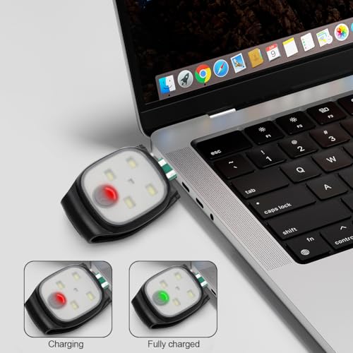 Mini linterna frontal USB impermeable juego de 4 luces de seguridad LED para ropa y pesca 4