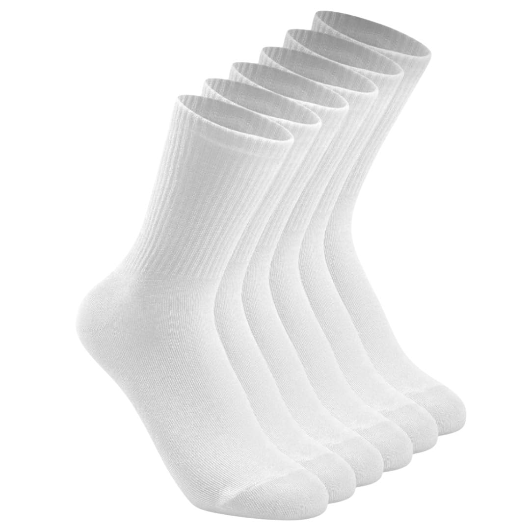6'lı Ekonomik Paket Unısex Beyaz Tenis Çorap Set Tek Beden