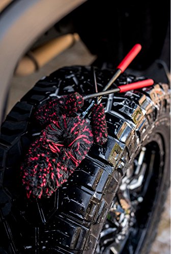 Liquid X Original Wheel Woolies Brushes 3 Piece Kit - Includes Angled Caliper Spoke Brush - Usa Made - Black - New & Improved #TOP2