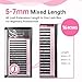 Beauty7 Mixed Volume Under Bottom Lower Individual False Eyelash Extension Tray Matte Synthetic Mink Curl J 0.1mm Thickness 5/6/7mm Length