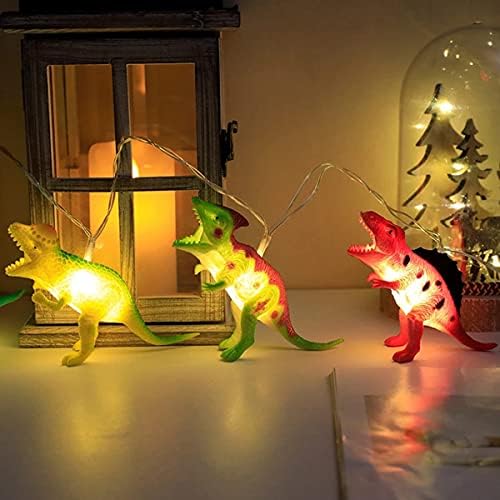 Fairy Light Dinosaurs String Lights with Timer - 3M 20LEDS Dino Light Indoor Night Light Fairy Lights Small Dinosaur Figures Set Children's Room Decoration (USB - 20 Dinos - Remote Control Timer)