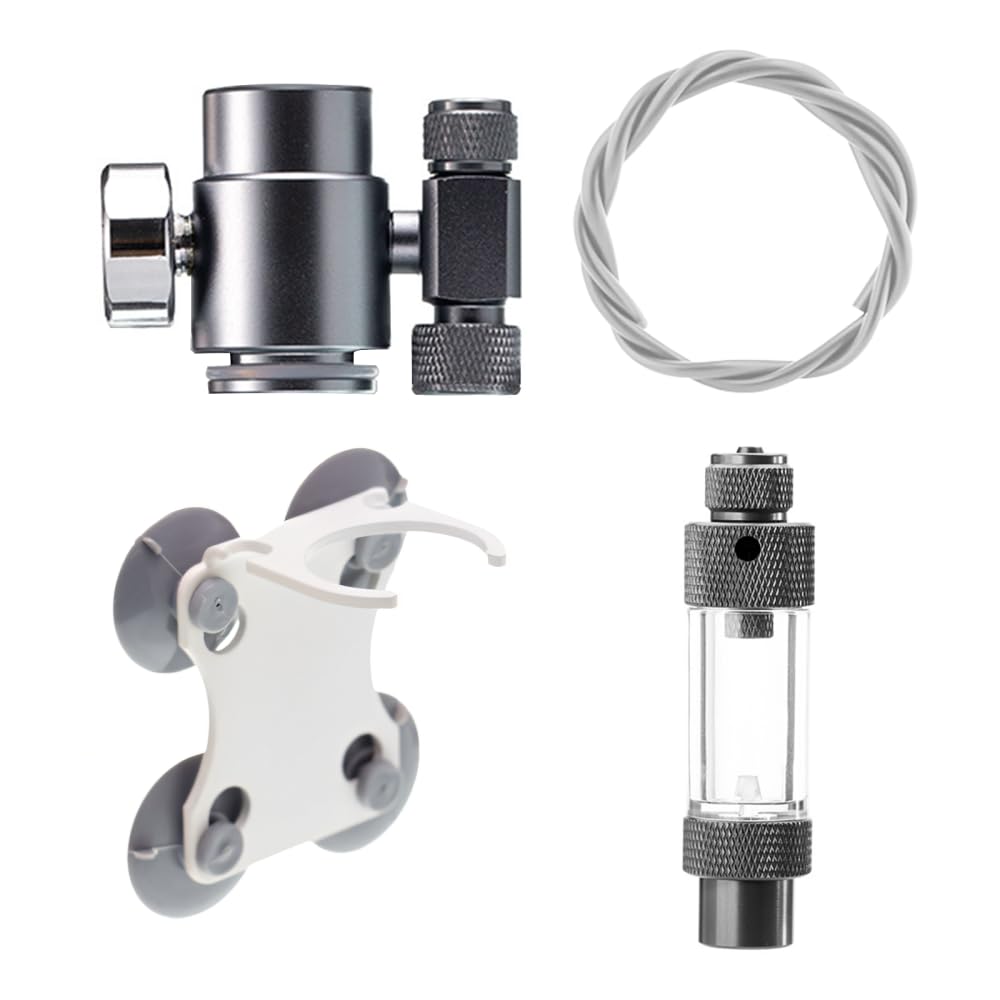 DONGKER Sistema di CO2 da Tavolo per Acquari, Regolatore di CO2 con Contabolle e Valvola di Ritegno, Kit di Sistema Acquario CO2 Bolla Contatore per Piante da Acquario