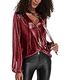 pailletten oberteil für damen Hinweis: Vor dem Kauf überpruefen Sie bitte die Größe des Produkts. Bitte erlauben Sie 1-3cm Messfehler Wegen der manuellen Messung.