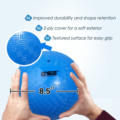 Premium Inflatable Playground Balls,Kickball, Bouncy Dodge Ball,Handball, Perfect For Kids And Adults In Ball Games, Gym, Camps, Picnic And Yoga Exercises For Indoor And Outdoor(Blue, 8.5-Inch) #TOP1