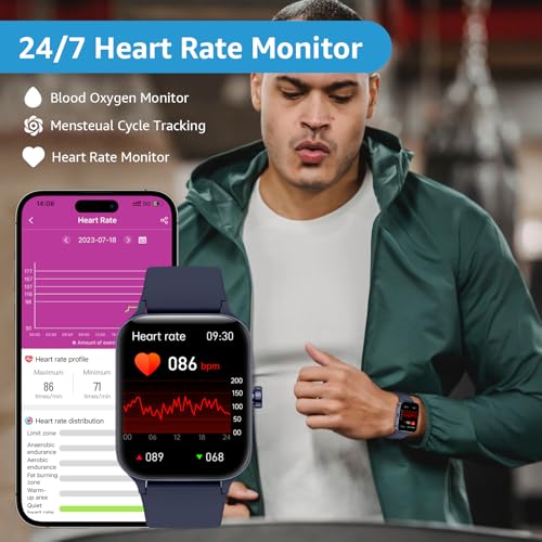 KIUVKAS Smart Watch for Men Women Answer/Make Call, 1.95" Full Touch Screen Fitness Watch with Heart Rate and Sleep Monitor, Fitness Tracker with 140+ Sports Step Counter for Android iOS - Image 5