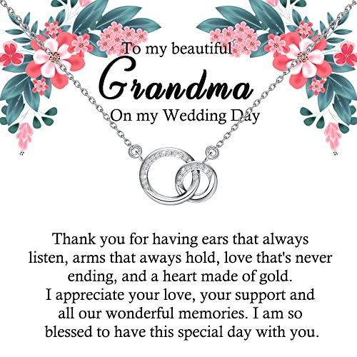 TGBJE Grandma Of The Bride Gift To My Grandma On My Wedding Day Necklace Grandma Gifts From Bride Granddaughter