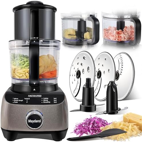 14 Cup Large Food Processor, XL Bowl, Large Chute for Blending, M...