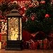 Eldnacele Singing Battery Operated Musical Lighted Christmas Snowman Water Glittering Swirling Snow Globe Lantern with Music Christmas Home Decoration and Gift, Snowman Family