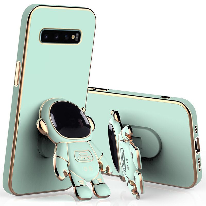 Image of for Samsung Galaxy S10 Case Cute 3D Astronaut Stand Design Camera Protection Shockproof Soft Back Cover (for Samsung Galaxy S10, Mint)