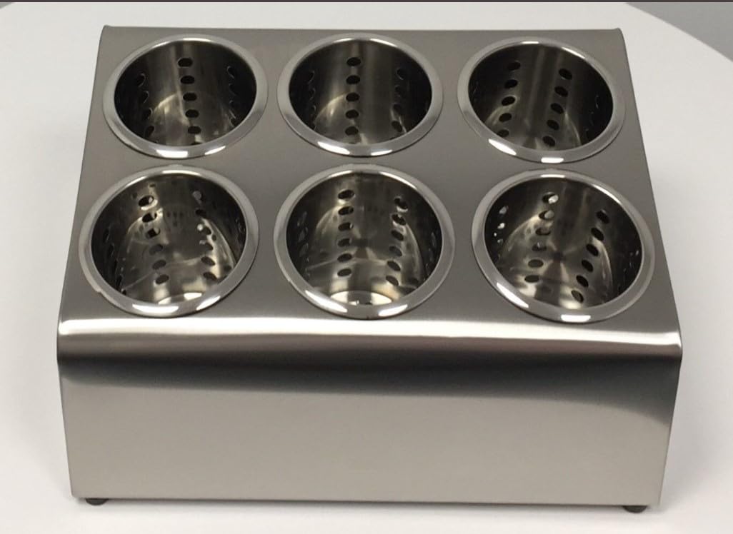 Besteckkasten mit 4 oder 6 Besteckköcher aus Edelstahl Küche Gastronomie (6)