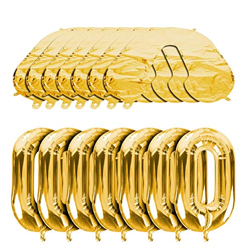 90s Party Theme Balloon Decorating Chain Link Arch For Hip Hop Photo Booth Backdrop | 7 Balloons In Separated Gold Links For Simple 80s 90s Disco Graffiti Photobooth Decorations (Gold)