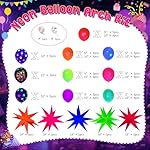 UV Neon Balloons, Glow in the Dark Party Supplies Neon Foil Explosion Star Balloon Kit Cone Balloons Glow in the Dark Birthday Decorations for Blacklight Party Decoration - Image 2