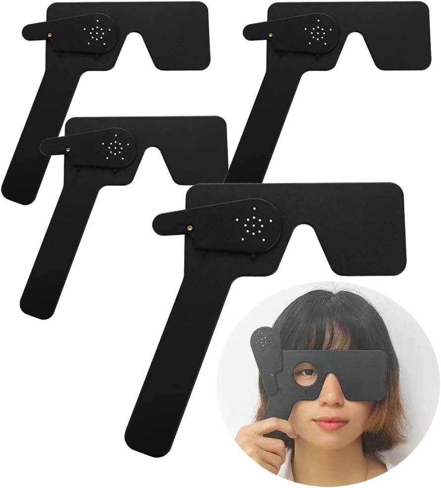KASHSURG 4 Pcs Ophthalmic Eye Occluder for Ophthalmologists Orthoptists Optometrists Eye Exam Tool (Black)
