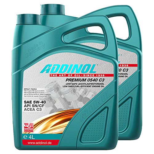 Addinol 2X Motoröl Motorenöl Motor Motoren Motor Oil Engine Oil Benzin Diesel 5W-40 Premium 5W40 C3 4L 72098025