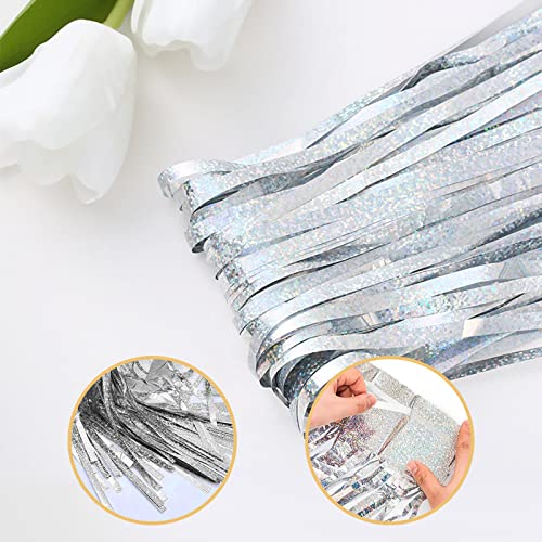 10 Pack Silver Backdrop Curtain 3.2ft x 8.2ft miniatura 4