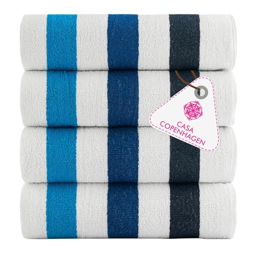 Casa Copenhagen Monaco Serviettes de Plage, durables et résistantes, séchage Rapide, pour Piscine, Bain et Douche, 76 x 152 cm, Ensemble de 4 Serviettes de...