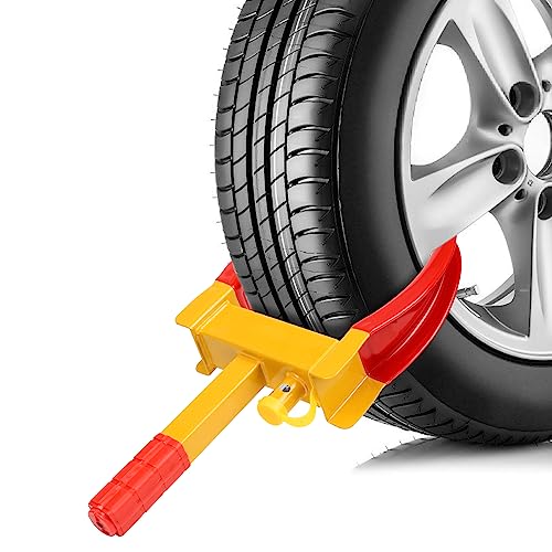 Ansobea 2 Stück Radkralle Reifenkralle mit 3 Schlüsseln, Wegfahrsperre Parkkralle Diebstahlsicherung PVC-Schutz, Schließzylinder aus Messing Radkralle für Anhänger für Autos, Wohnwagen, Anhänger