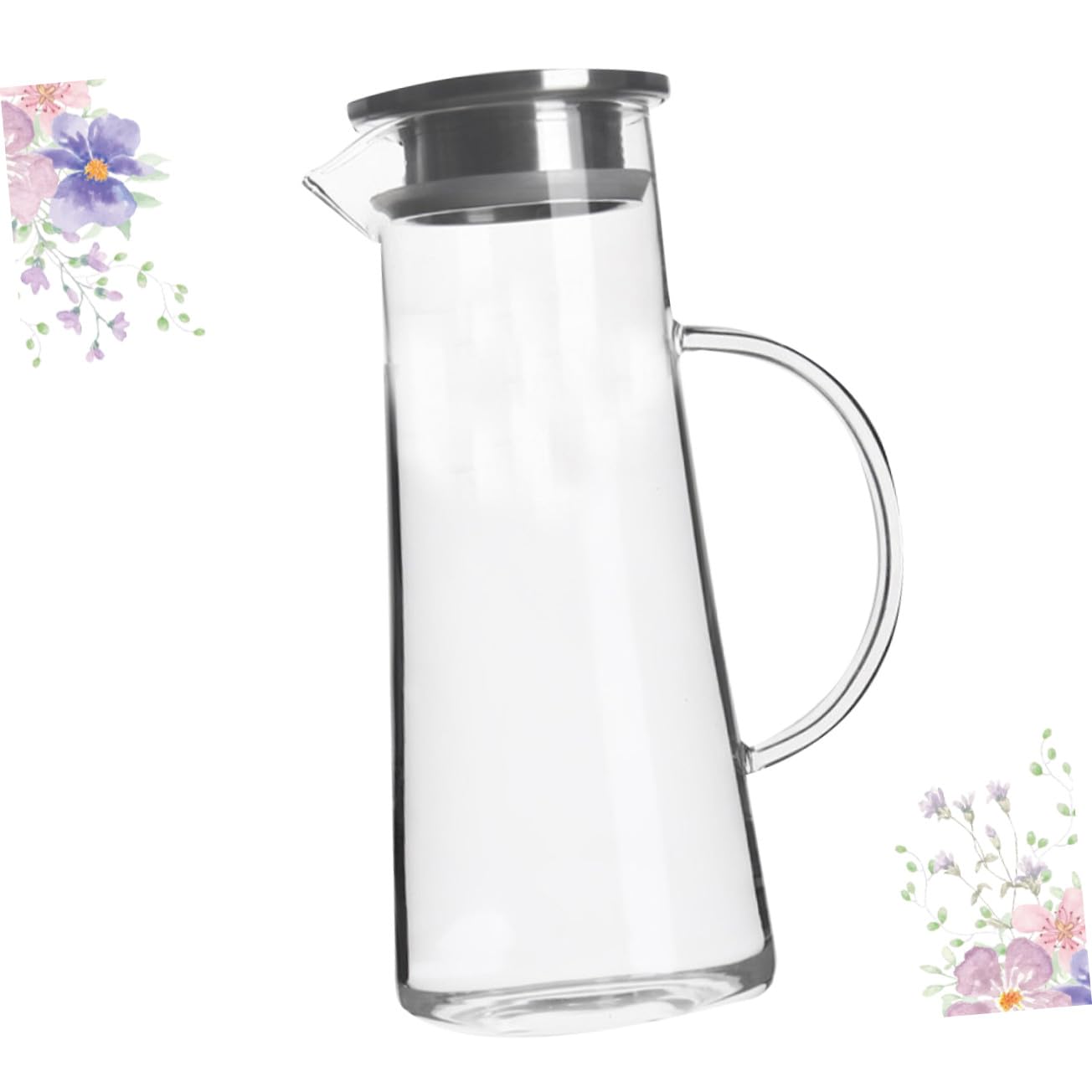Hemobllo Bottiglia d'Acqua in Vetro Borosilicato 1450ml, Grande | Brocca per Tè Freddo, Superficie Liscia e Sicura, Adatta a Casa Cucina Soggiorno