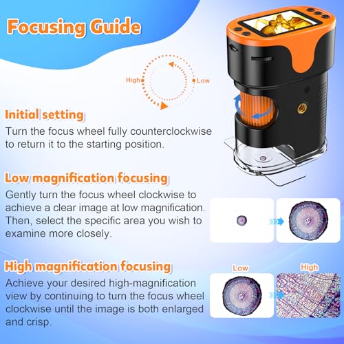 Digital Microscope for Kids Ages 6-12: 4K 2.0" Screen USB Portable Miniscope Rechargeable Handheld Coin Magnifying Glass Edu Science STEM Toy Gift for Boys Girls Christmas w/ 32G Card EVA Case - Image 7