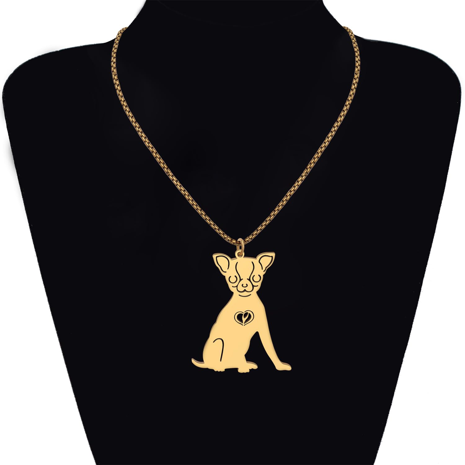 Acciaio inossidabile placcato oro 18K Cane Collana per donne ragazze Ciondolo carino per animali domestici Regali di gioielli per gli amanti dei cani