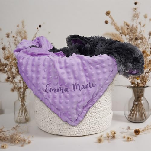 Image of Personalized Baby Blanket Customized Baby Blanket with Name, Custom Embroidered Blanket for Boys & Girls, Soft Minky dot Keepsake Newborn Swaddle, Personalized Baby Gifts for Baby Showers (Baby)