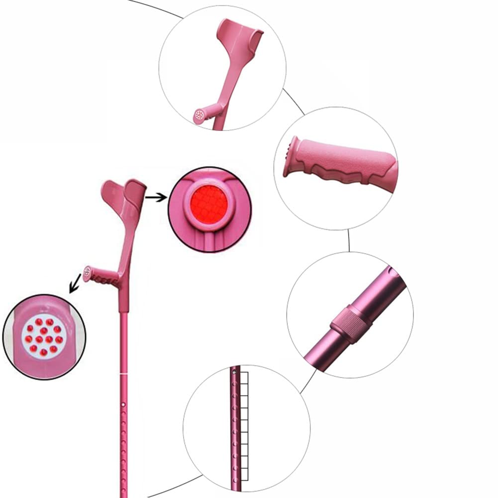 Muletas Plegables para Antebrazo, Muletas Ajustables para Hombre, Muletas para Caminar para Mujer, Muletas Ortopedicas para Niños (Color : Silver, Size : 2counts)