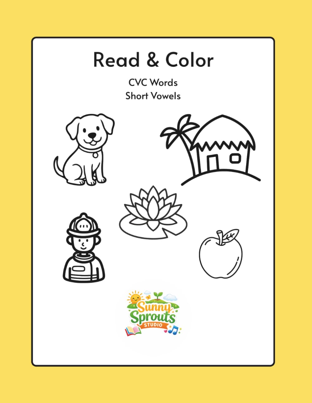 Read & Color CVC Words: A Beginning Reader Activity Book: Phonics Practice, Decodable CVC Words & Coloring for Preschool, Pre-K & Kindergarten