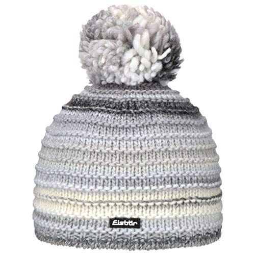 Eisbär Mütze Herren & Damen Mikata Pompon Grau - Unisex mit Fleece Futter...
