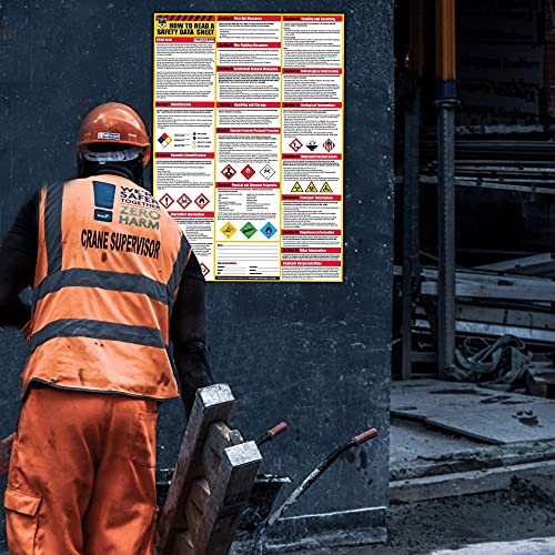 Image of How To Read A Safety Data Sheet (SDS /MSDS) Poster, 24 x 33 Inch, UV Coated Paper (Poster)