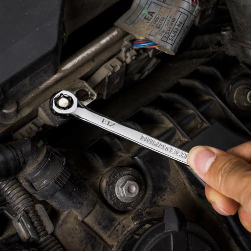 DURATECH 4-tlg. E-Torx Schraubenschlüssel-Satz E6–E24, Doppel-Ringschlüssel Innen-Torx, Cr-V Stahl, spiegelglanzpoliert, mit Rollo-Tasche, für Auto, Motorrad und mechanische Wartung