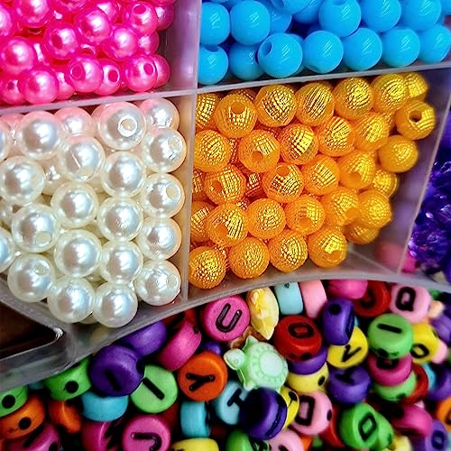 Kit Miçanga Infantil Para Fazer Pulseiras Letras Coloridas + Silicone