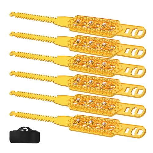 6 cadenas de seguridad para conducción invernal – Cadena de protección para coche, cadena de nieve para coche | Cadenas para neumáticos espesantes antideslizantes, cadena de tracción neumáticos