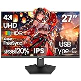 Suevery 27インチ 4K モニター UHD 3840×2160 PCモニター 60Hz IPSパネル ディスプレイ USB Type-c & HDMI2.0 & DP1.2 FreeSyncサポート ブルーライト軽減 傾斜調整 120%sRGB広色域対応 VESA対応（ブラック）