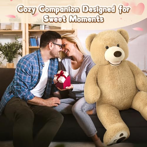 Image of MorisMos Big Plush Giant Teddy Bear Premium Soft Stuffed Animals Light Brown 51 inch