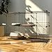 YPDOPORA Indoor Cat Cage 2 Tier Kitten Cage House Outdoor Cat Enclosure Ferret Cage DIY Pet Playpen Detachable Metal Kennel for Small Animal, Kitty, Bunny, Rv Travel, Camping,F