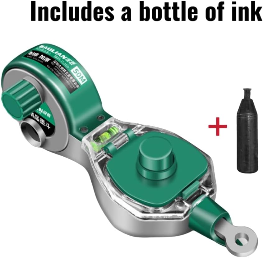 164' (50m) Snap Line Reel Kit,Marking Ink Bucket with Level Gauge,Marking Tools for Wood,Stone, Concrete Wallboard,Ideal for Deck Builders, Framers, Roofers