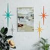 Blulu 4 Pcs Cast Iron Starburst Shaped Wall Decor Metal Mid Century Modern Decor Retro Atomic Stars Wall Art Elegance Accents Vintage Celestial Whimsigoth Hangings for Home Office Room(Retro) #1