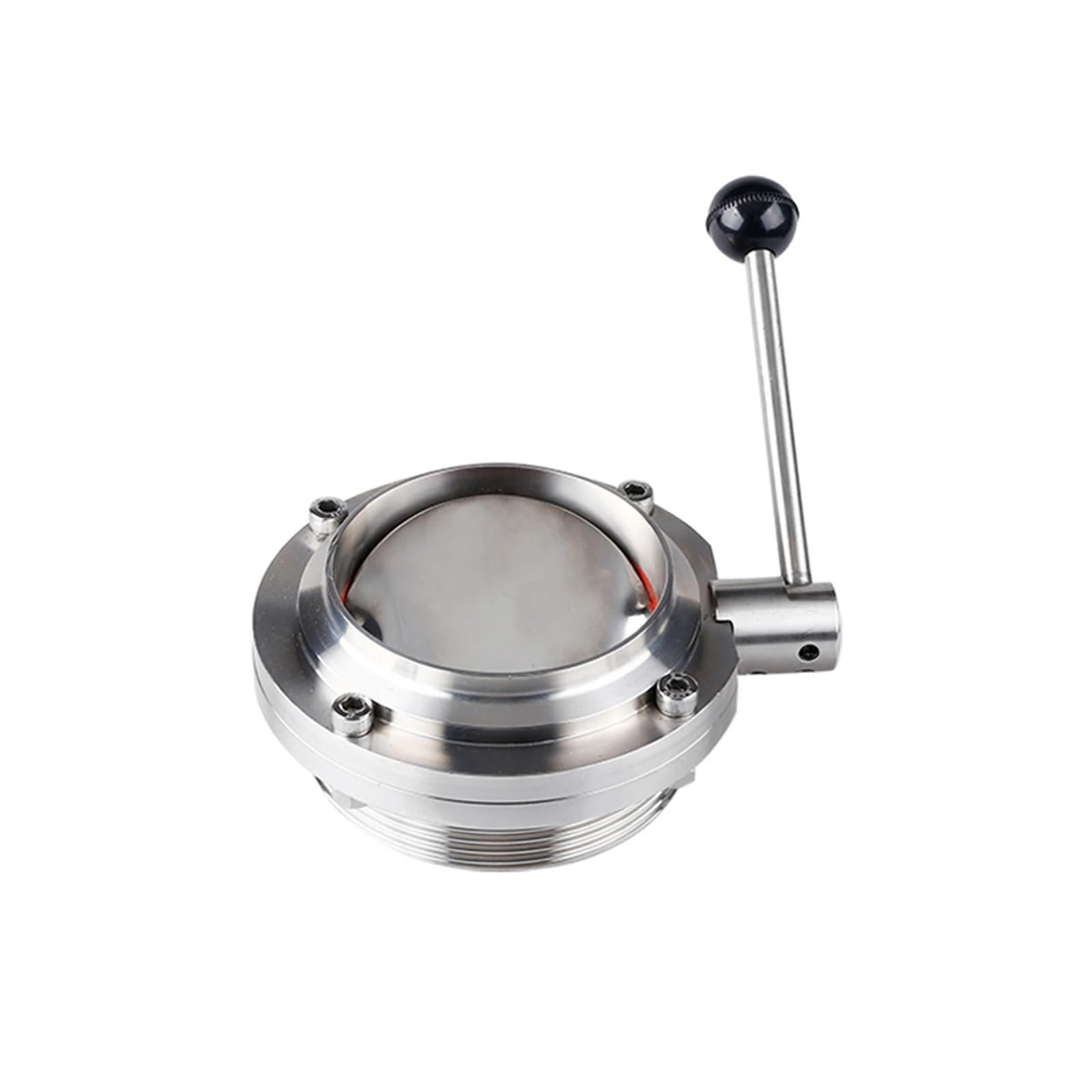 BALYDLUL 1" Stainless Steel 304 Sanitary Butterfly Valve Male Thread OD 39.5mm And Welding OD 25mm Silicone Sealing